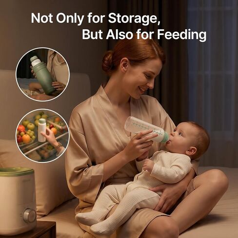 Momcozy Natural Baby Bottle, 12oz Narrow-Neck Breast Milk Container, Breastmilk Storage Bottle for Fridge & Momcozy Breast Milk Cooler, BPA Free Milk Collection Bottles, Breastfeeding Essential, 2PCS in Kuwait