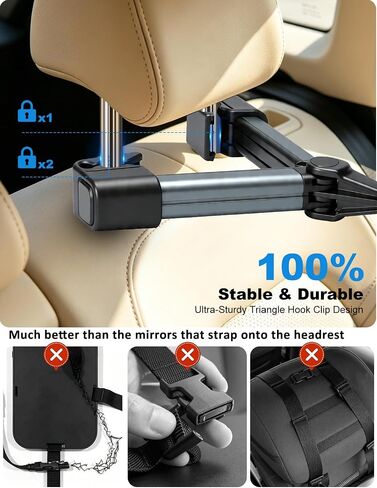 Baby Car Mirror, Hook Clip Car Back Seat Mirror for Baby Rear Facing, Clear Wide View Stable Safety Shatterproof 360° Rotation, Easily Observe the Baby in Kuwait