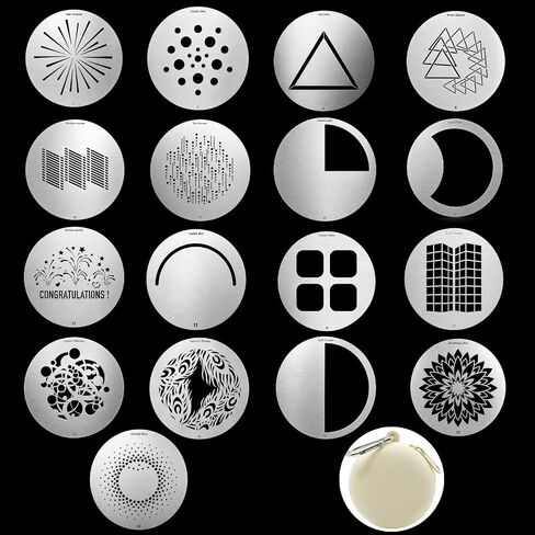 17Pcs 58mm/2.3in Stainless Steel Gobos Kit for Optical Snoot Cinematic Shadows for Photography & Video Backgrounds in Kuwait