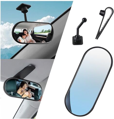 360° Rotatable HD Baby Car Mirror,Convex Wide Field Rear View Baby Mirror for Car Rear Seat Babies Monitoring,Cars Mirrors for Babies Clip-On & Stick-On Easy Installation in Kuwait