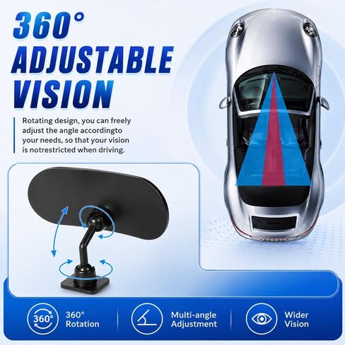 360° Rotatable HD Baby Car Mirror,Convex Wide Field Rear View Baby Mirror for Car Rear Seat Babies Monitoring,Cars Mirrors for Babies Clip-On & Stick-On Easy Installation in Kuwait