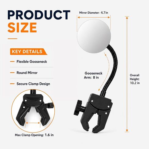 Stroller Rearview Mirror Allows you to see your baby's face while pushing the stroller Easy to attach Stroller accessory featuring a clear view and 360° rotation in Kuwait