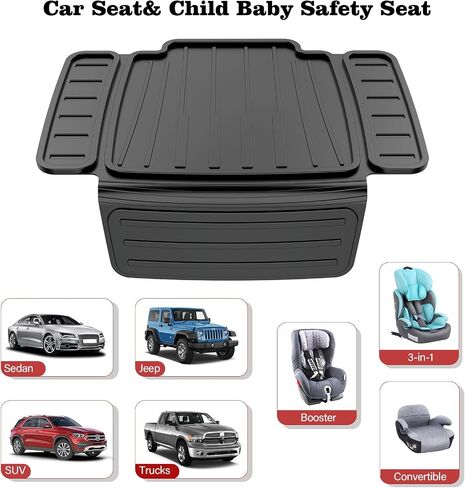 insefocc TPE Car Seat Protector for Child Car Seat, Waterproof Anti‑Slip No Imprints Car Seat Cover, Universal Booster Seat Protector for Baby & Pet, BPA‑Free Under Seat Car Mat（Black 2pc） in Kuwait
