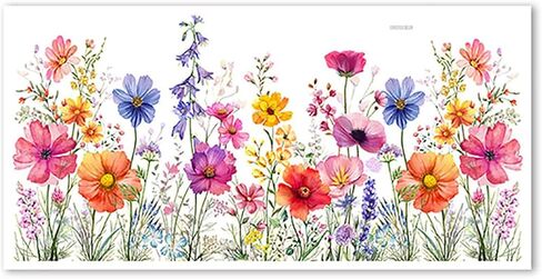 Colorful Floral Bouquet Window Sticker, Reusable Removable Static Floral Window Decals for Home Office Decor (Colorful) in Kuwait