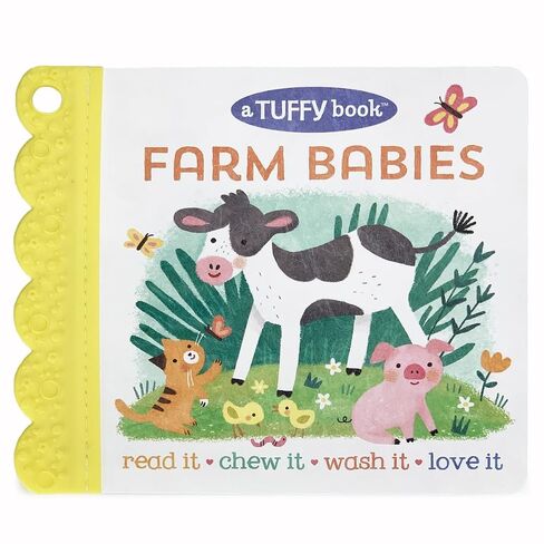 Tuffy Farm Babies Book - Washable, Chewable, Unrippable Pages With Hole For Stroller Or Toy Ring, Teether Tough, Ages 0-3 (A Tuffy Book) in Kuwait