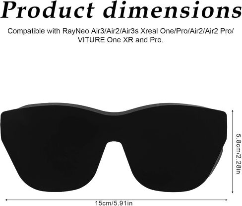 Lens Shade for Rayneo Smart Glasses, Black Silicone Lens Shade Compatible with RayNeo Air3/Air2/Air3s Xreal one/pro/Air2/Air2Pro VITURE One/XR/Pro in Kuwait