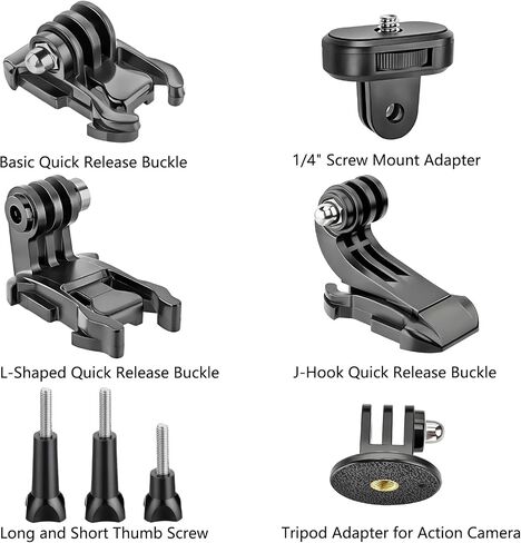Helmet Mount for GoPro Go Pro, Curved Flat Adhesive Sticky Mounts, Quick Release Buckle, Tripod Adapter, Hero 13 12 11 10 9 8 7 6 5 4 3 2 1 Max Insta 360 DJI Osmo Action Camera Accessories Kit in Kuwait