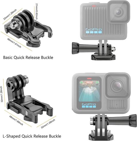 Helmet Mount for GoPro Go Pro, Curved Flat Adhesive Sticky Mounts, Quick Release Buckle, Tripod Adapter, Hero 13 12 11 10 9 8 7 6 5 4 3 2 1 Max Insta 360 DJI Osmo Action Camera Accessories Kit in Kuwait