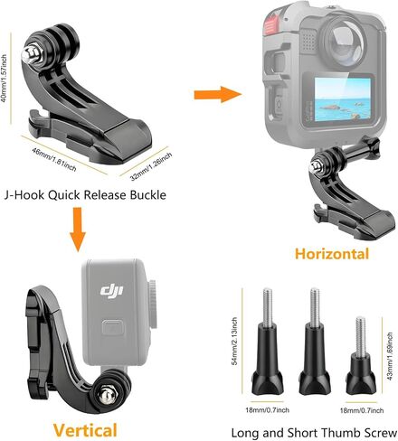 Helmet Mount for GoPro Go Pro, Curved Flat Adhesive Sticky Mounts, Quick Release Buckle, Tripod Adapter, Hero 13 12 11 10 9 8 7 6 5 4 3 2 1 Max Insta 360 DJI Osmo Action Camera Accessories Kit in Kuwait