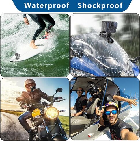 Helmet Mount for GoPro Go Pro, Curved Flat Adhesive Sticky Mounts, Quick Release Buckle, Tripod Adapter, Hero 13 12 11 10 9 8 7 6 5 4 3 2 1 Max Insta 360 DJI Osmo Action Camera Accessories Kit in Kuwait