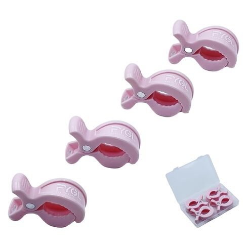 Universal Stroller Clips - Multiuse Fasteners, Black (4 Pack) | Secure pram accessories, sun shades, blankets, and baby gear in Saudi Arabia