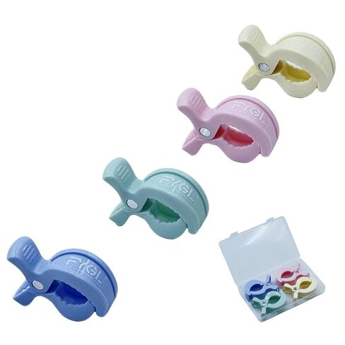 Universal Stroller Clips - Multiuse Fasteners, Black (4 Pack) | Secure pram accessories, sun shades, blankets, and baby gear in Saudi Arabia