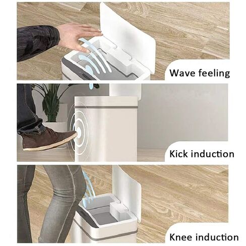 12L Smart Trash Can Induction Type Household Children's Living Room with Lid High-end Retro Toilet Electric Waste in Kuwait