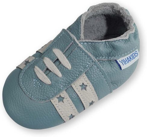 YIHAKIDS Soft Leather Baby Shoes Boys Girls Moccasins First Walking Crib Shoes Soft Sole Walking Shoes Sneakers for Infant Toddlers 0-24 Months in Kuwait