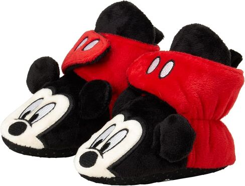 Disney Baby Boys' Mickey Mouse Booties - Soft Fleece Slipper Socks Newborn/Infant Size Months Bootie in Kuwait