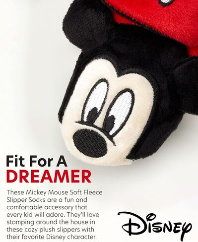 Disney Baby Boys' Mickey Mouse Booties - Soft Fleece Slipper Socks Newborn/Infant Size Months Bootie in Kuwait