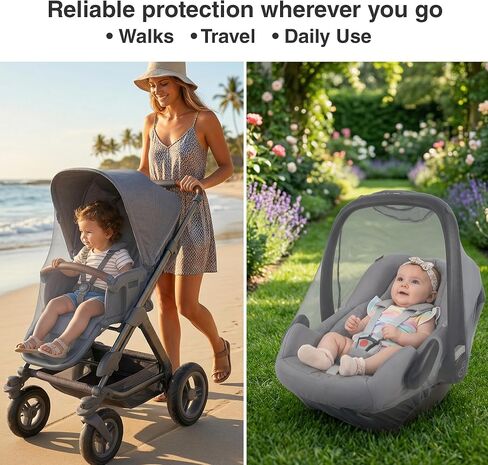 Baby Mosquito Net 2 Pack for Stroller and Infant Car Seat Bug Net for Pram Bassinet and Baby Carrier Breathable Mesh Insect Protection for Newborn Travel in Kuwait