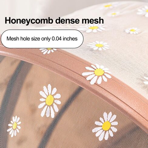 Mosquito Net for Cradle, Mosquito Netting Cover with White Daisy Pattern, Portable Lightweight Breathable Mesh Insect Net for Car Seat, Bassinet, Travel, Camping, Outdoor Use, Personal Bug Protection in Kuwait