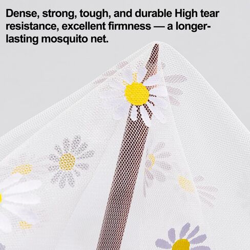 Mosquito Net for Cradle, Mosquito Netting Cover with White Daisy Pattern, Portable Lightweight Breathable Mesh Insect Net for Car Seat, Bassinet, Travel, Camping, Outdoor Use, Personal Bug Protection in Kuwait