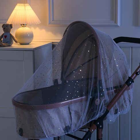 Mosquito Net for Cradle, Mosquito Netting Cover with White Daisy Pattern, Portable Lightweight Breathable Mesh Insect Net for Car Seat, Bassinet, Travel, Camping, Outdoor Use, Personal Bug Protection in Kuwait