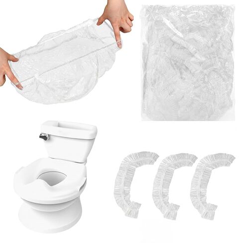 Dunzoom 200 Pcs Potty Liners with Elastic Portable Potty Training Bags Disposable Refill Toilet Seat Cover Leakproof and Easy to Clean Fits Summer Most Portable Toilets Travel Potties 18" x 8" in Kuwait
