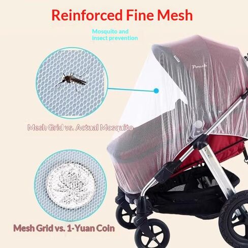 Durable 1mm Hexagonal Fine Mesh Stroller Insect Screen Cover Fit Most Pushchairs, 2 Pack in Kuwait