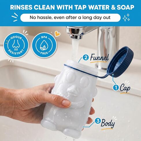 Toddler Urinal with Glow in the Dark Lid - 20 oz/600 mL Portable Kids Urinal, BPA-Free Toddler Urinals for Potty Training, Urinals for Kids, Durable On the Go Potty for Boys in Kuwait