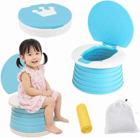 Portable Potty for Toddler Travel Foldable Potty Seat for Toddler Training Toilet for Kids Boys Girls Car On The Go Potty Travel Toilet Chair for Camping Park Indoor/Outdoor in Kuwait