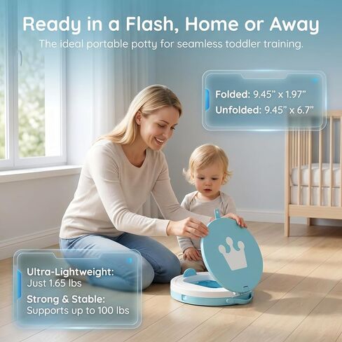 Portable Potty for Toddler Travel Foldable Potty Seat for Toddler Training Toilet for Kids Boys Girls Car On The Go Potty Travel Toilet Chair for Camping Park Indoor/Outdoor in Kuwait