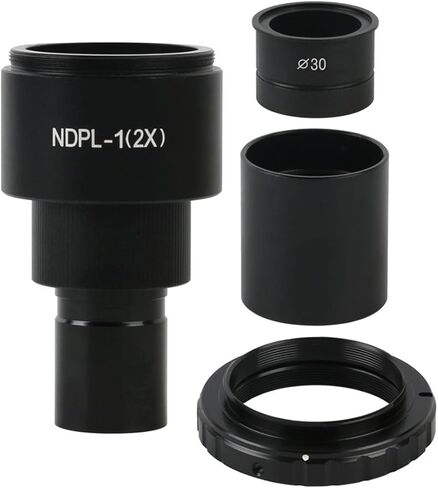 Lab Microscope Slides 23.2mm 30mm Digital Camera Adapter T2 Mount Adapter 9.6X Lens for Stereo Microscop Microscope Parts(9.6X) in Kuwait