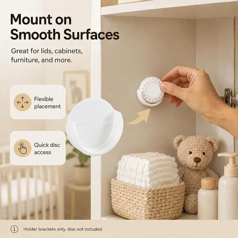 2 Pack Deodorizer Puck Holder for Trash Cans & Diaper Pails, Secure Adhesive Mount Fits 1.97 Inch Odor Control Pucks, Compatible with Arm & Hammer Nursery Fresheners in Kuwait
