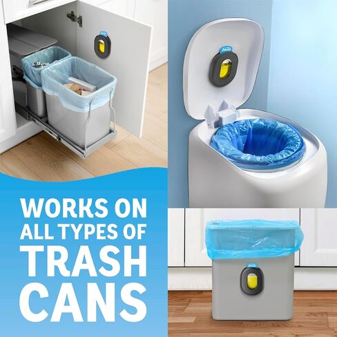 Febreze Can Odor Fighter, Can Air Freshener, Stick-On Deodorizer for Garbage Cans, Diaper Pails, Works with Scented Bags, Fresh Lemon and Linen & Sky Scents, 2 Holders + 2 Refills in Kuwait