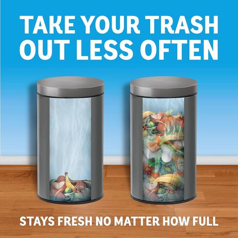 Febreze Can Odor Fighter, Can Air Freshener, Stick-On Deodorizer for Garbage Cans, Diaper Pails, Works with Scented Bags, Fresh Lemon and Linen & Sky Scents, 2 Holders + 2 Refills in Kuwait