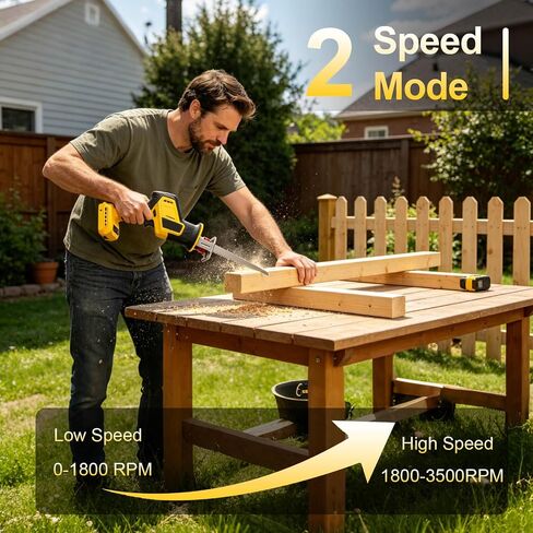 Cordless Reciprocating Saw Compatible with Dewalt 20V Battery, Brushless Sawzall with 2-Speed Control, 4 Tool-Free Blade Change, Compact & Lightweight for Wood, Metal, PVC Cutting (No Battery) in Kuwait