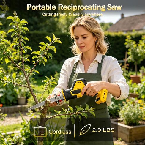 Cordless Reciprocating Saw Compatible with Dewalt 20V Battery, Brushless Sawzall with 2-Speed Control, 4 Tool-Free Blade Change, Compact & Lightweight for Wood, Metal, PVC Cutting (No Battery) in Kuwait
