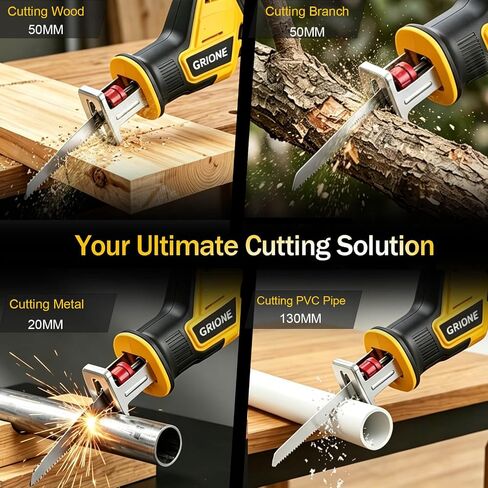 Cordless Reciprocating Saw Compatible with Dewalt 20V Battery, Brushless Sawzall with 2-Speed Control, 4 Tool-Free Blade Change, Compact & Lightweight for Wood, Metal, PVC Cutting (No Battery) in Kuwait
