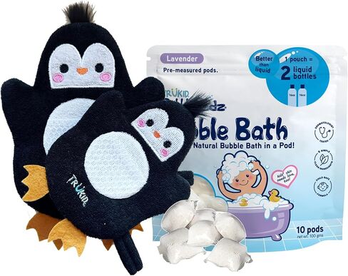 TruKid Lavender Bubble Podz & BubbleGlove Set – Bubble Bath Pods with 2 Wash Gloves for a Calming Bath Routine in Saudi Arabia