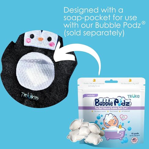 TruKid Eucalyptus Bubble Podz & BubbleGlove Set – Bubble Bath Pods and 2 Wash Gloves for Sensitive Skin in Kuwait