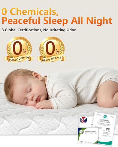 Pack and Play Mattress, 38"x26" Comfortable Soft & Firm Breathable Pack n Play Mattresses, Portable Baby Playpen Mattress with Carry Bag, Removable Washable Cover - 38"x26"x1.5" in Kuwait