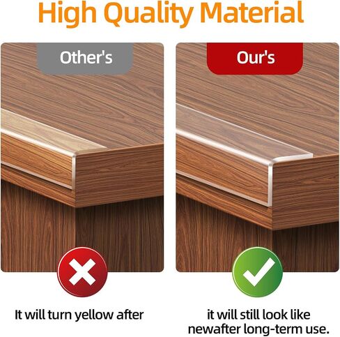 Clear Edge Protector Strip for Furniture, 0.8in x 9.84ft Invisible Corner Guards, No-Residue Self-Adhesive Sharp Edge Cushion Bumper for Table, Countertop, Cabinet, Door Frame, Home Safety in Kuwait