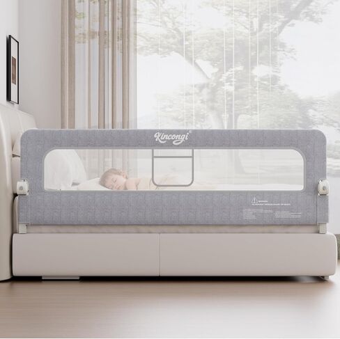 Bed Rail for Toddlers, 71 Inch Swing Down Toddler Bed Rails with Wider U-Shape Base, Breathable Baby Bed Rail Guard for King, Queen, Full, Twin Bed Rail for Baby in Kuwait