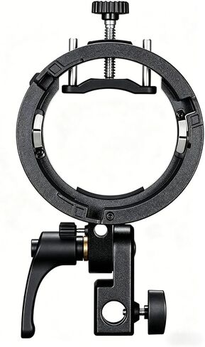 GODOX S3 Flash Bracket, Bowens Mount Speedlite Adapter for Godox V100 V860III TT350-2 AD300 AD200 AD100, Adjustable Clamp 1.5-2.6 in, ±90° Tilt, Light Stand Mount, Non-Slip Silicone, Umbrella Support in Kuwait