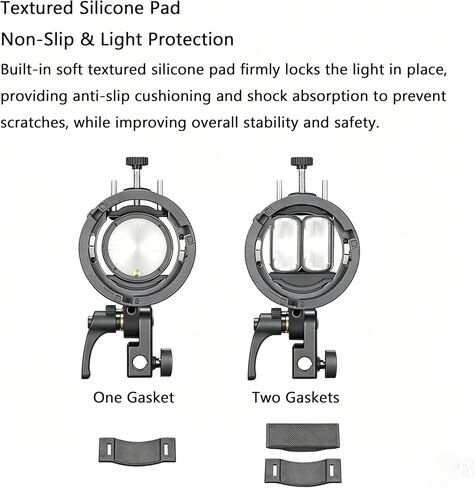 GODOX S3 Flash Bracket, Bowens Mount Speedlite Adapter for Godox V100 V860III TT350-2 AD300 AD200 AD100, Adjustable Clamp 1.5-2.6 in, ±90° Tilt, Light Stand Mount, Non-Slip Silicone, Umbrella Support in Kuwait