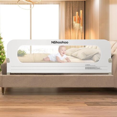 Bed Rail for Toddlers – Extra Long Foldable Toddler Bed Rail Gap-Free Guard | Swing Down Bed Guard for Queen King Full Twin Size Beds, Baby Bed Rail with Safety Lock, No-Tool Install (Gray, 47 inch) in Kuwait