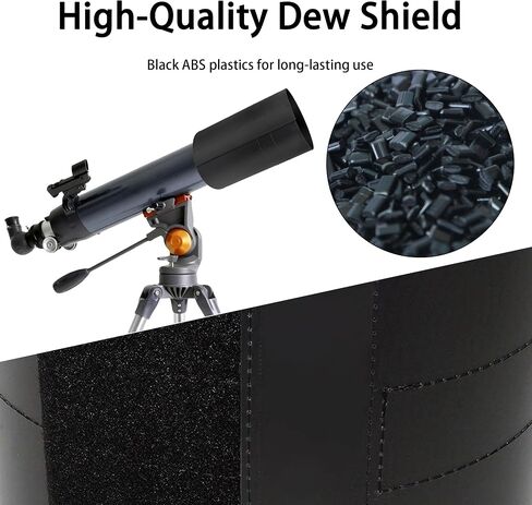Astromania Flexible Dew Shield for Telescope Front Outer Diameter from 100-123mm Diameter - Bundle with - Anti-Vibration Pads for Telescope Mount & Camera Tripod in Kuwait