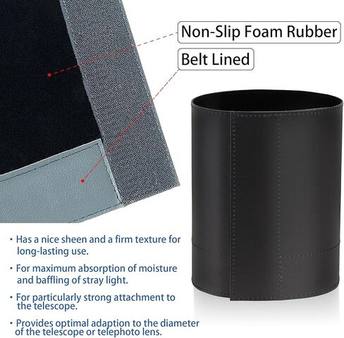 Astromania Flexible Dew Shield for Telescope Front Outer Diameter from 100-123mm Diameter - Bundle with - Anti-Vibration Pads for Telescope Mount & Camera Tripod in Kuwait
