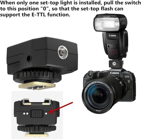 Hot Shoe Multi-Function Adapter for Canon Cameras with 3 PC Sync Ports, Multi-Flash Trigger for Studio Strobe & Speedlite, Supports E-TTL Single Flash & Manual Sync up to 4 Lights in Kuwait