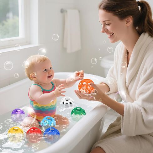 MCGMITT Baby Ball Toy with Holes, 8PCS Easy Grip Food Grade Silicone Baby Toys 0-6 Months, Colorful Soft BPA Free Montessori Baby Teethers 6-12 Months, Stretchy Newborn Infant Sensory Balls in Kuwait