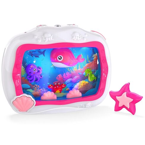 Baby Toys, Sleep Soother Aquarium Musical Infant Toy, Tummy Time Toys & Crib Toy, Sea Animal Sensory Dream Soother for Newborn 0-6 Months, with Light & Soothing Sound for Crib & Car Seat Travel (Blue) in Kuwait