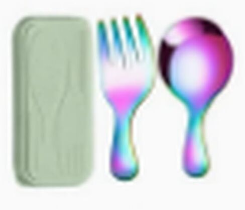 Stainless Steel Spork for Kitchen, Short Handle Fork Spoon for Adults and Kids, Daily Home Use(colorful) in Kuwait